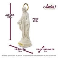 Imagem Nossa Senhora das Graças em Resina - 23 cm | Peça Importada com Detalhes Exclusivos - imagem 4