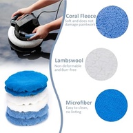 ThinkWork Almofadas de Polimento para Carro - Kit com 10 Peças em Microfibra, Lã e Lã Coral | Ideal para Polimento e Aplicação de Cera Automotiva - imagem 5