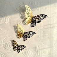 72 Peças de Decoração de Borboleta Dourada 3D - 3 Estilos e Tamanhos para Festas e Decorações Especiais - imagem 3