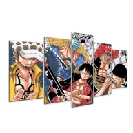 Quadro 5 Peças One Piece Luffy E Os Chapéus de Palha - Decore com Estilo Anime - imagem 1