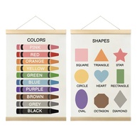 Moldura de Pôster Colorida para Decoração Infantil | Conjunto de 2 Peças 30x40cm - imagem 1