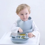 Kit Introdução Alimentar Bebê 8 Peças com Silicone Antitóxico Azul - imagem 3
