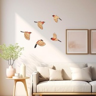 5 Peças de Arte de Parede de Pássaro de Madeira Laranja - Decoração Rústica Folclórica para Casa e Jardim - imagem 3