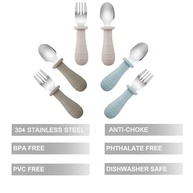 Conjunto de Utensílios para Bebês PandaEar - 6 Peças em Silicone e Aço Inoxidável - imagem 5
