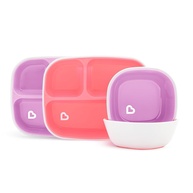 Conjunto de Jantar Munchkin Splash Rosa/Púrpura - 4 Peças com Prato Dividido e Tigela - imagem 1