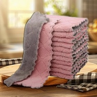 Pano de Limpeza de Microfibra 5 Peças - Toalhas Reutilizáveis para Cozinha, Móveis e Janelas (Cinza Rosa, 24x24 cm) - imagem 2