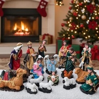 Presépio de Natal 18 Peças em Resina - Decoração Tradicional e Elegante - imagem 5