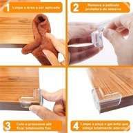 Protetor de Canto de Mesa - Kit 4 Peças com Silicone Transparente | Segurança e Proteção para Móveis e Bebês - imagem 4