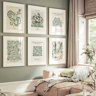 Pôsteres Botânicos Vintage Verde Sálvia - 6 Peças para Decoração Moderna e Boho - imagem 3