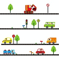 Adesivo Decorativo Infantil Carros na Cidade - 29 Peças para Quartos Criativos - imagem 4