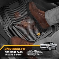 Tapetes de Borracha Cat TerrainGuard: Proteção Total 3 Peças para Carro, Caminhão, SUV e Van - imagem 4