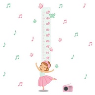 Adesivo de Parede Infantil Bailarina Régua 155cm - Kit com 51 Peças para Quarto de Menina - imagem 2