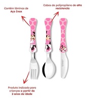Kit Talher Infantil Minnie Disney - 3 Peças Divertidas e Seguras para Refeições - imagem 4