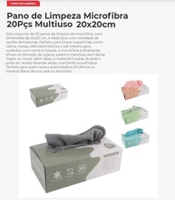 Pano de Limpeza em Microfibra Multiuso 20x20cm - 20 Peças | Azul - imagem 3