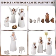 Conjunto de Presépio Clássico 16 Peças em Resina - Decoração de Mesa para Natal - imagem 4
