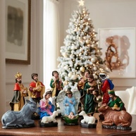 Presépio de Natal 18 Peças em Resina - Decoração Tradicional e Elegante - imagem 1
