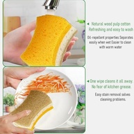 Esponja de Cozinha Natural 4 Peças - Limpeza Suave e Sustentável para Panelas Antiaderentes - imagem 4