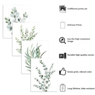 4 Peças de Arte de Parede Botânica Verde Sálvia - Eucalipto Minimalista para Decoração de Quarto, Sala e Banheiro - imagem 5