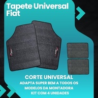 Tapete Automotivo Emborrachado Universal Uno Mobi Strada 4 Peças Logo Bordado Couro Preto - imagem 3