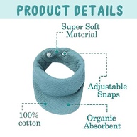 Kit 4 Peças Algodão Puro Babador Quatro Camadas Altamente Absorvente E Ajustável Indicado Para Recém-nascidos Bebês Meninas Crianças Em Fase De Dentição E Meninos - imagem 4