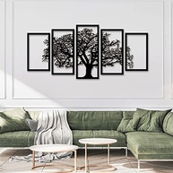Quadros Decorativos Arvore da Vida Mosaico - 5 Peças em Preto para Sala e Quarto - imagem 4