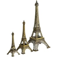 Torre Eiffel Decorativa em Metal - Conjunto com 4 Peças em Bronze Vintage, 10-22cm, Ideal para Decoração Parisiense - imagem 1