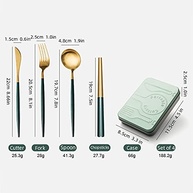 Conjunto de Utensílios Portáteis em Aço Inoxidável 304 – 4 Peças Reutilizáveis com Estojo para Viagem e Piquenique - imagem 4