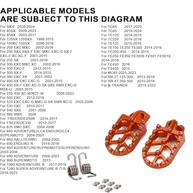 Pedaleiras Largas Billet MX JFG RACING para Kawasaki e KTM - Performance e Durabilidade Laranja - imagem 3