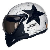 Capacete Aberto Moto Peels F-21 Old Tank Branco/Preto - Estilo e Segurança para Sua Pilotagem - imagem 4