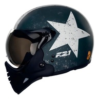Capacete Moto Peels F-21 Old Tank Verde Militar Fosco: Estilo e Segurança para sua Aventura - imagem 1