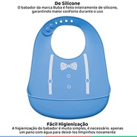 Buba Babador de Silicone com Pega Migalhas - Menino Azul | Proteção e Estilo para Refeições - imagem 4