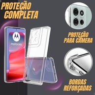 Kit Capa Anti Impacto Transparente + Película 3D Moto G15 - Proteção Total GL CASES - imagem 4