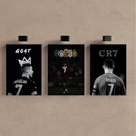 Kit 3 Quadros Cristiano Ronaldo e Messi - MDF 40x28cm - Decore Sua Paixão pelo Futebol - imagem 5