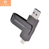 Pen Drive 2 em 1 USB-C e USB-A H'maston: 360° Rotativo até 128GB - imagem 1
