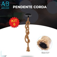 Pendente de Corda Rústico: Ilumine com Estilo! - imagem 1