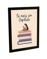 Quadro Decorativo A3 Livros Só Mais Um Capítulo - Moldura Pronta para Pendurar - imagem 2