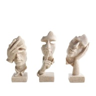aboxoo 3 Peças Estátuas de Pensador - Arte Abstrata Moderna em Resina para Decoração de Casa e Escritório - imagem 2