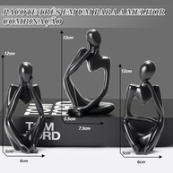 Trio Estátua Pensador - Escultura Elegante para Decoração de Sala e Escritório - imagem 3