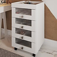 Penteadeira Carrinho com 4 Gavetas Branca – Ideal para Salão e Quarto - imagem 1