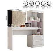Escrivaninha Penteadeira Notável Móveis Branco/Rosa - Design Elegante e Funcional para Seu Espaço - imagem 4