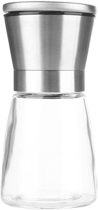 (13cm , Silver) - BlueSnail Stainless Steel Manual Grips Glass Salt Pepper Grinder Seasoning Bottle (13cm , Silver) - imagem 1