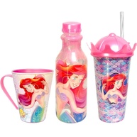 Coleção Pequena Sereia Infantil - Caneca, Copo Shake e Garrafa Princesa Ariel - imagem 1