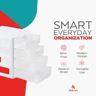 Gaveteiro Pequeno com 4 Gavetas Brancas - Nitronplast Atóxico e Resistente - imagem 5