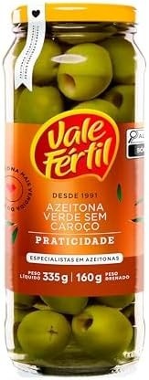 Vale Fértil Azeitona Verde Em Conserva Sem Caroço Vidro 160G Pequeno - imagem 1