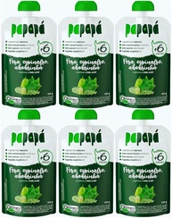 Kit com 6 Pouchs de Papinha Orgânica de Pera, Espinafre e Abobrinha de 100g cada - Papapá - imagem 1