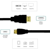 Cabo Mini HDMI para HDMI 2 Metros 1080p: Conexão Perfeita para Projetores e Câmeras - imagem 3