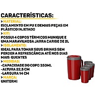Jarra Térmica Caribe 2L + 4 Copos: Sua Bebida Sempre Perfeita! - imagem 2