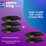 Cabos RCA 5m: Kit com 5 para Áudio Perfeito! - imagem 2