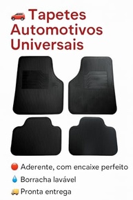 Kit 4 Tapetes Automotivos Universais em Borracha Lavável - Encaixe Perfeito para Todos os Carros - imagem 3