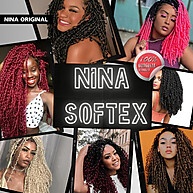 Cabelo Crochet Cacheado Nina Softex: 3 Pacotes para Cachos Perfeitos - imagem 1